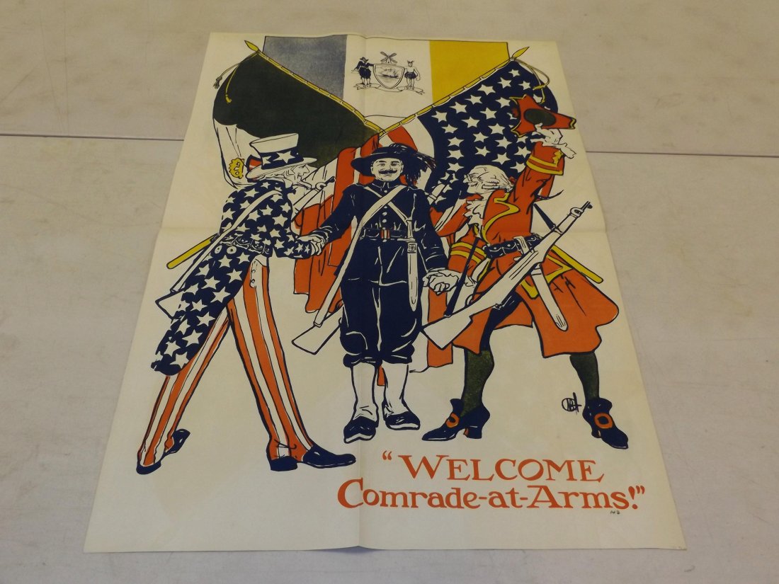 WW 1 Poster "Welcome Comrade at Arms" (1 of 3)