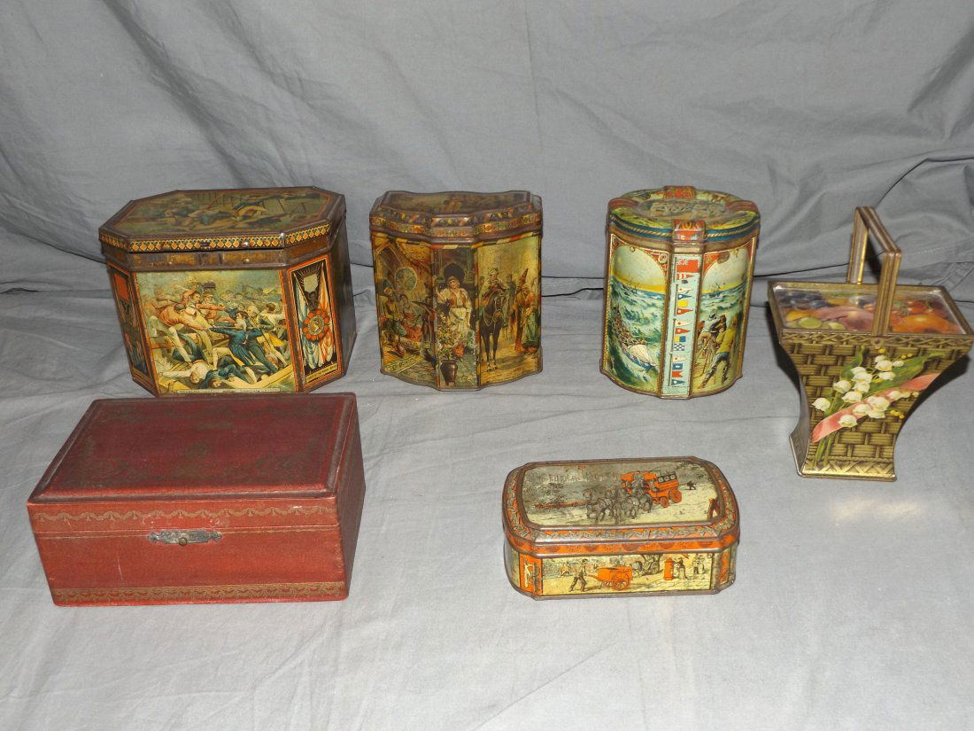 Huntley Palmer Six Piece Bisquit Tin Lot. (1 of 5)