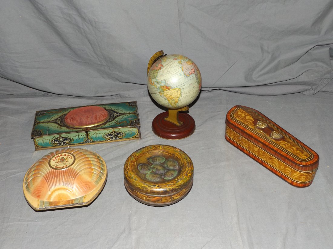 Lot of Five Figural Bisquit Tins. (1 of 7)