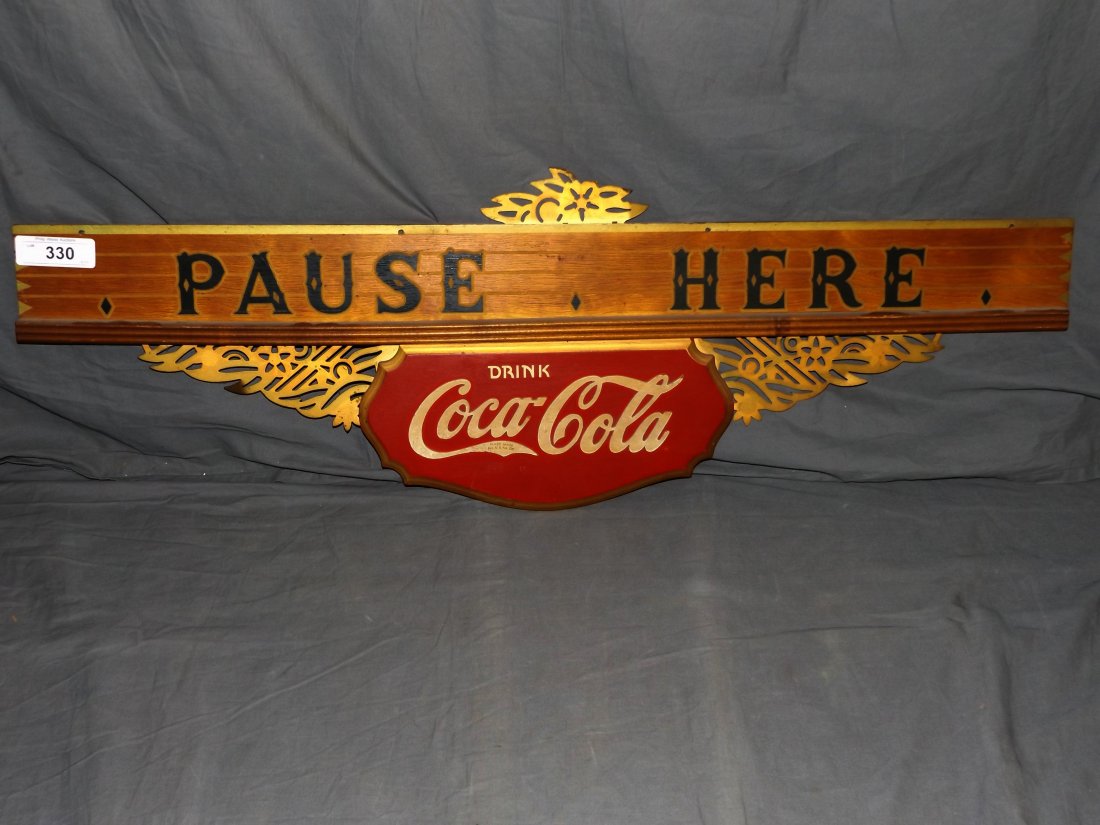 Coca Cola Circa 1930's -40's. Wood Sign. (1 of 3)