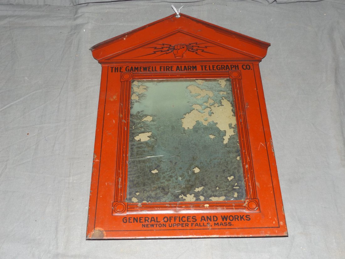 Gamewell Fire Alarm Advertising Mirror. (1 of 3)