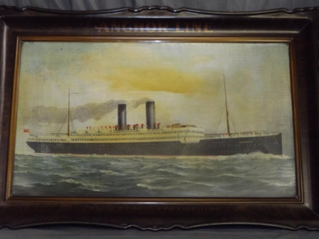 Ocean Liner. Tin Sign. Anchor Line. (1 of 3)
