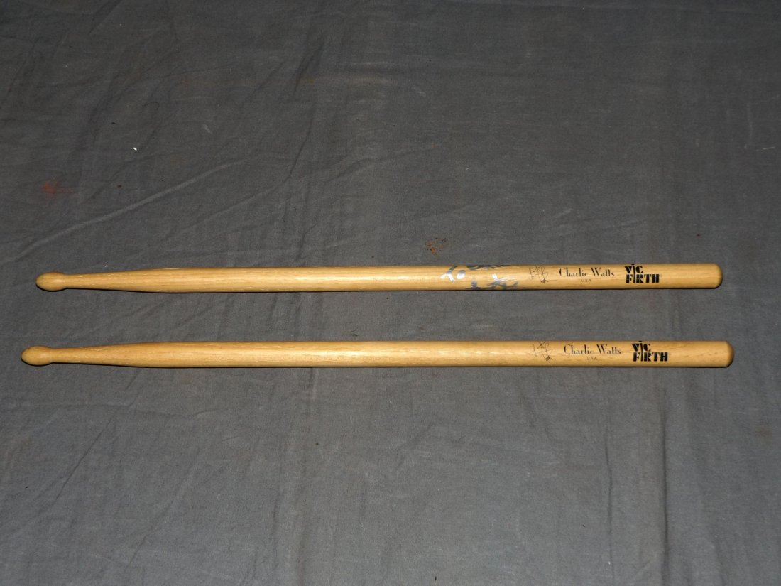 Charlie Watts' Stage Used Drumsticks, One Signed (1 of 4)