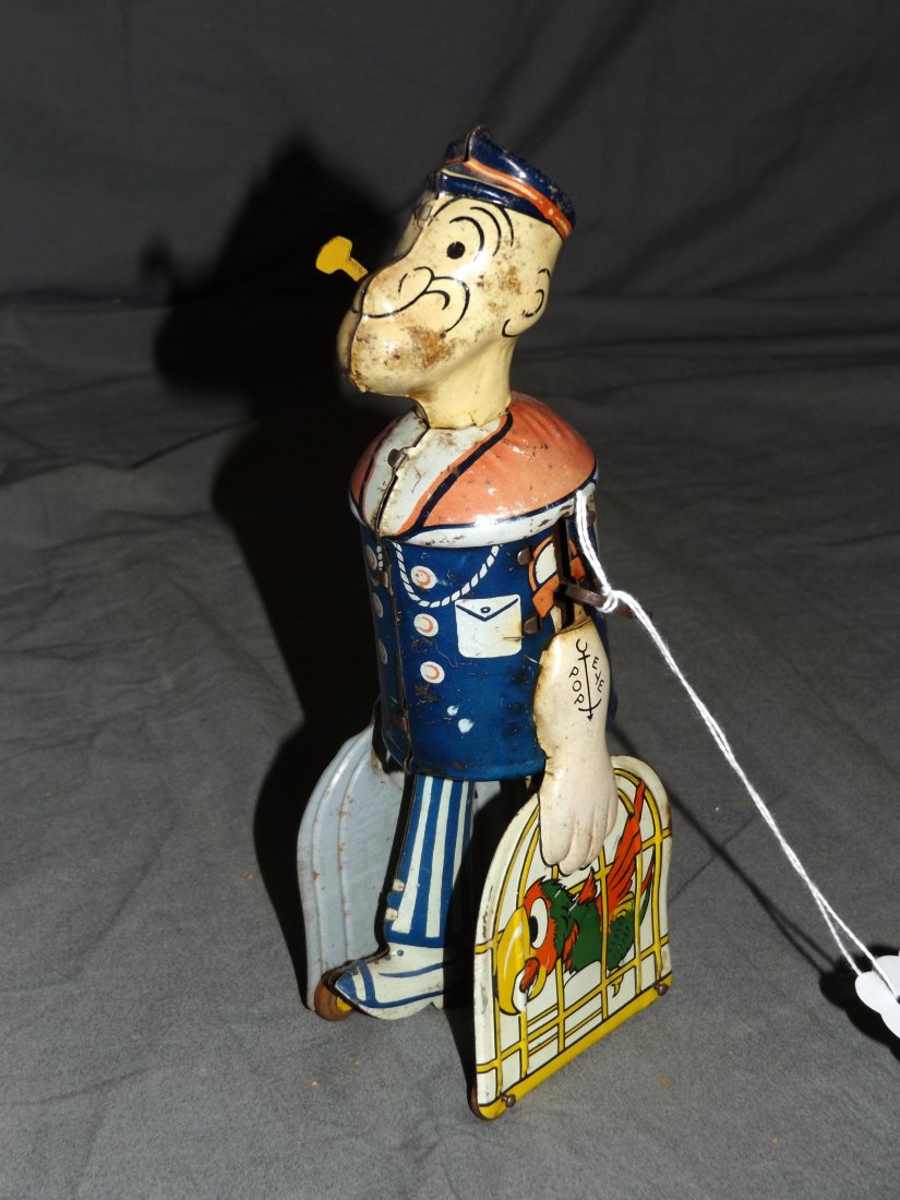 Marx Tin Litho Windup Popeye with Parrot Cages (1 of 3)