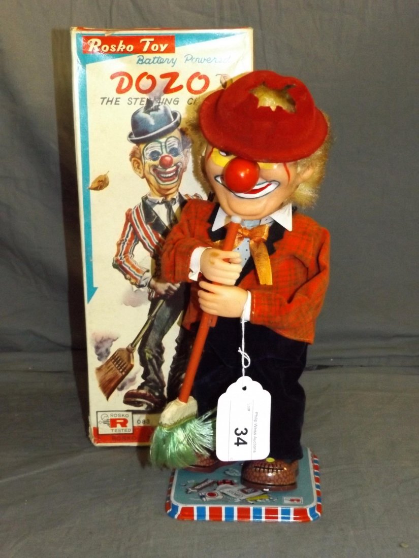 1950's Boxed Rosko B/O Dozo the Steaming Clown (1 of 7)