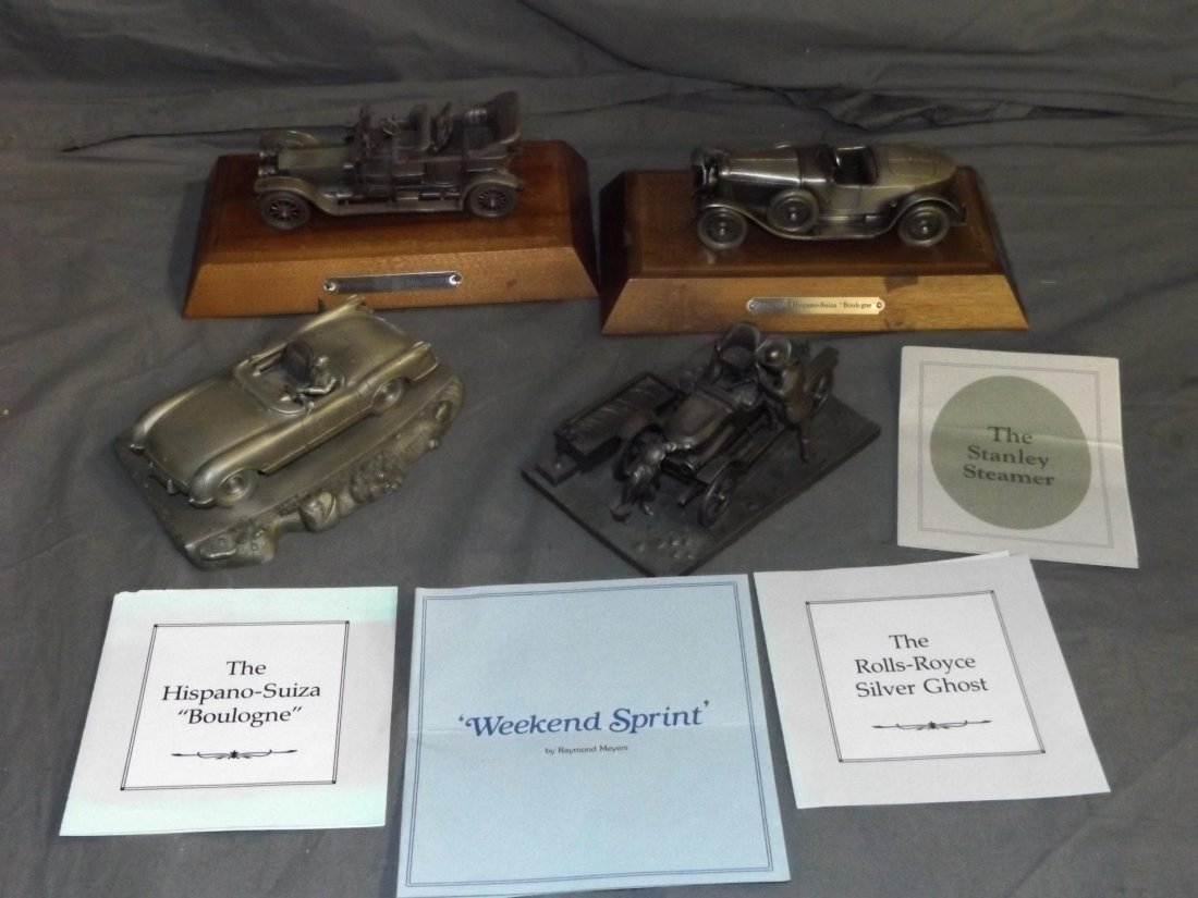 4 Franklin Mint Pewter Automobile Sculptures (1 of 5)