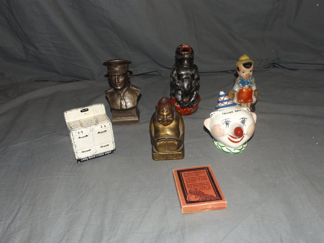 Box Lot of Assorted Coin Banks (1 of 3)