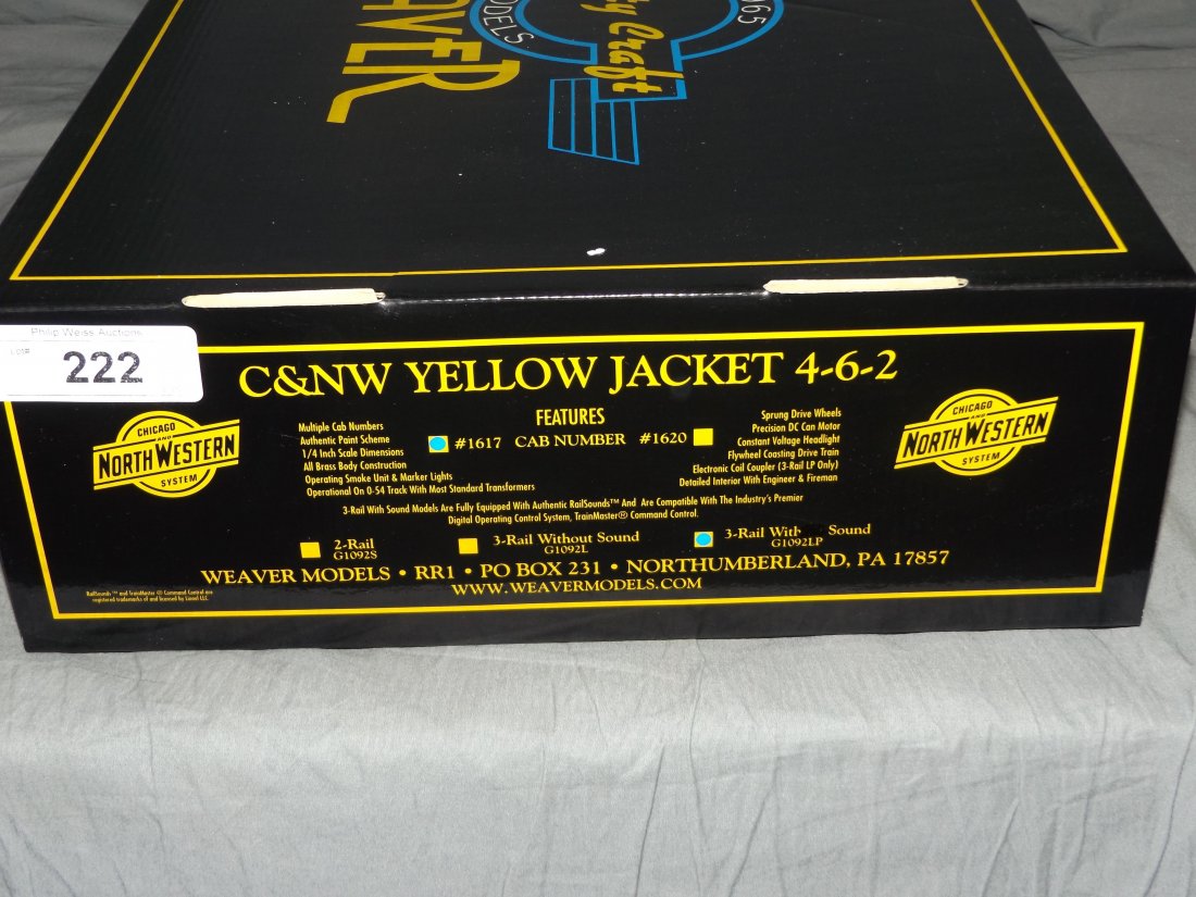Weaver Brass 3 Rail C&NW Yellow Jacket 4-6-2, NIB (1 of 2)