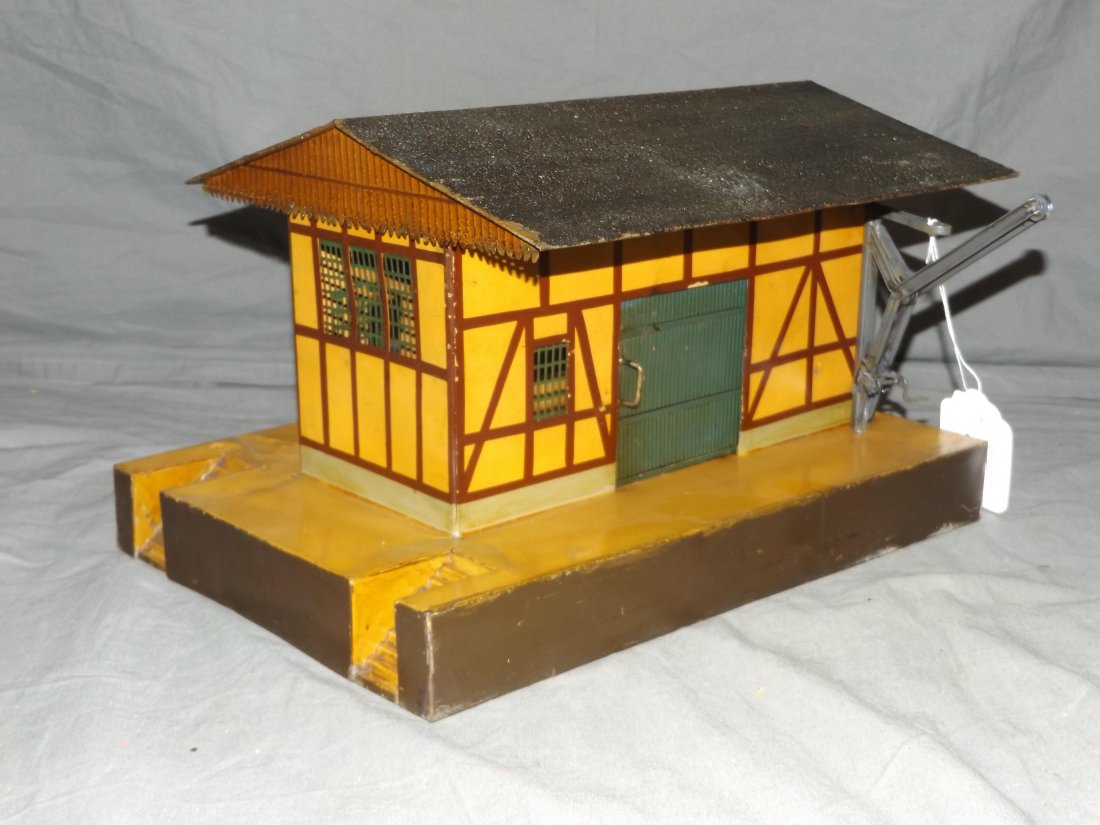 German Tin Litho Freight Train Station. (1 of 4)