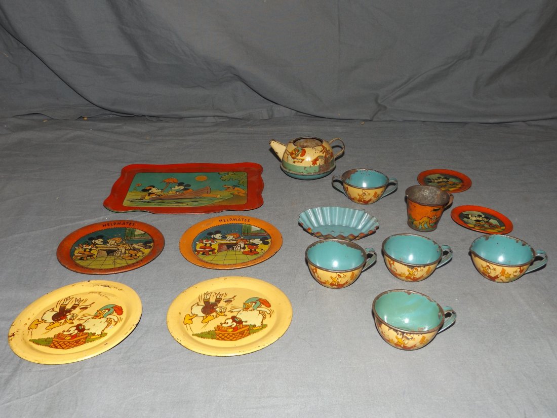 Lot of Assorted Disney Tin Lithographed Dishes (1 of 3)