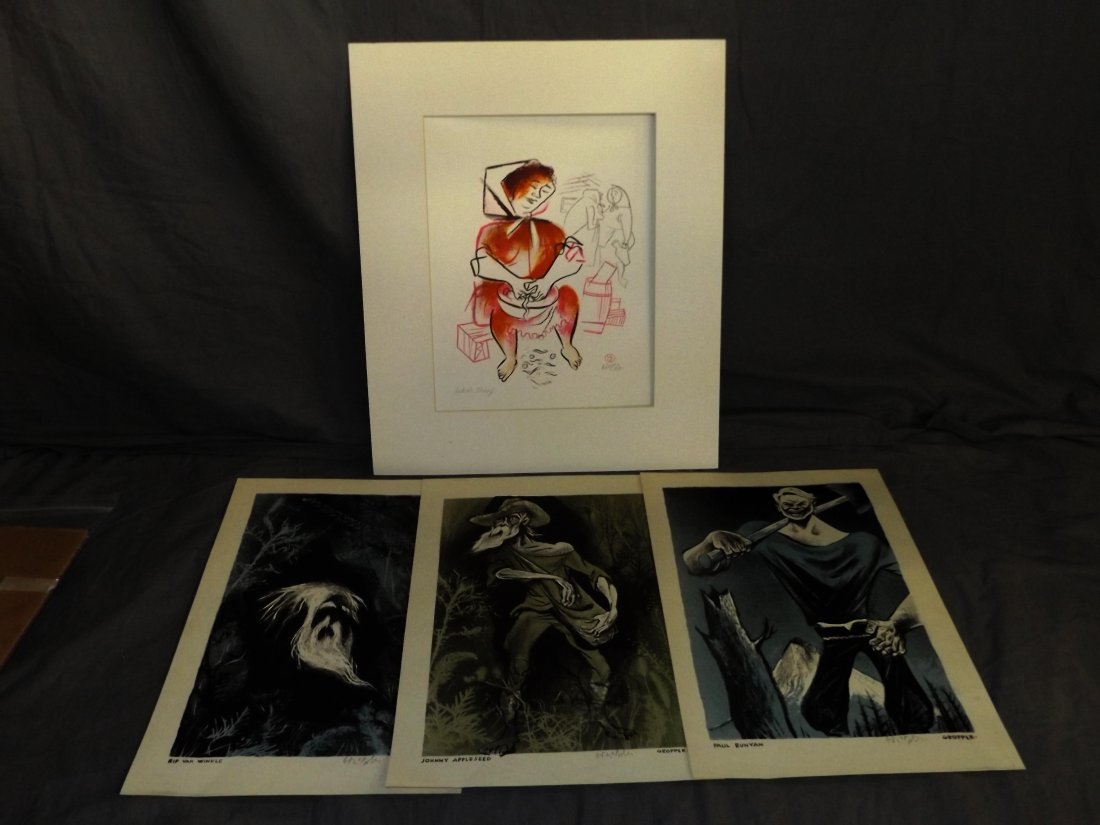 4 Hand Signed William Gropper Lithographs (1 of 8)