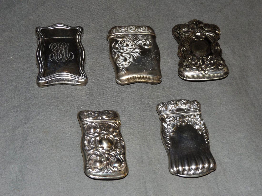 Lot of Five Sterling Silver Match Safes. (1 of 2)