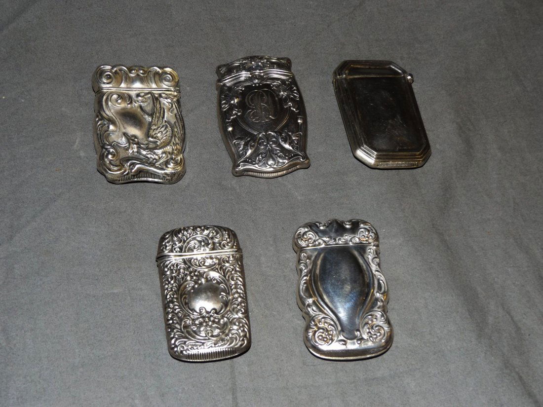 Lot of Five Sterling Silver Match Safes. (1 of 2)