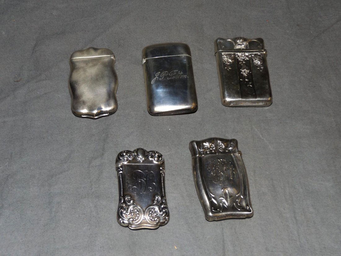 Lot of Five Sterling Silver Match Safes. (1 of 2)