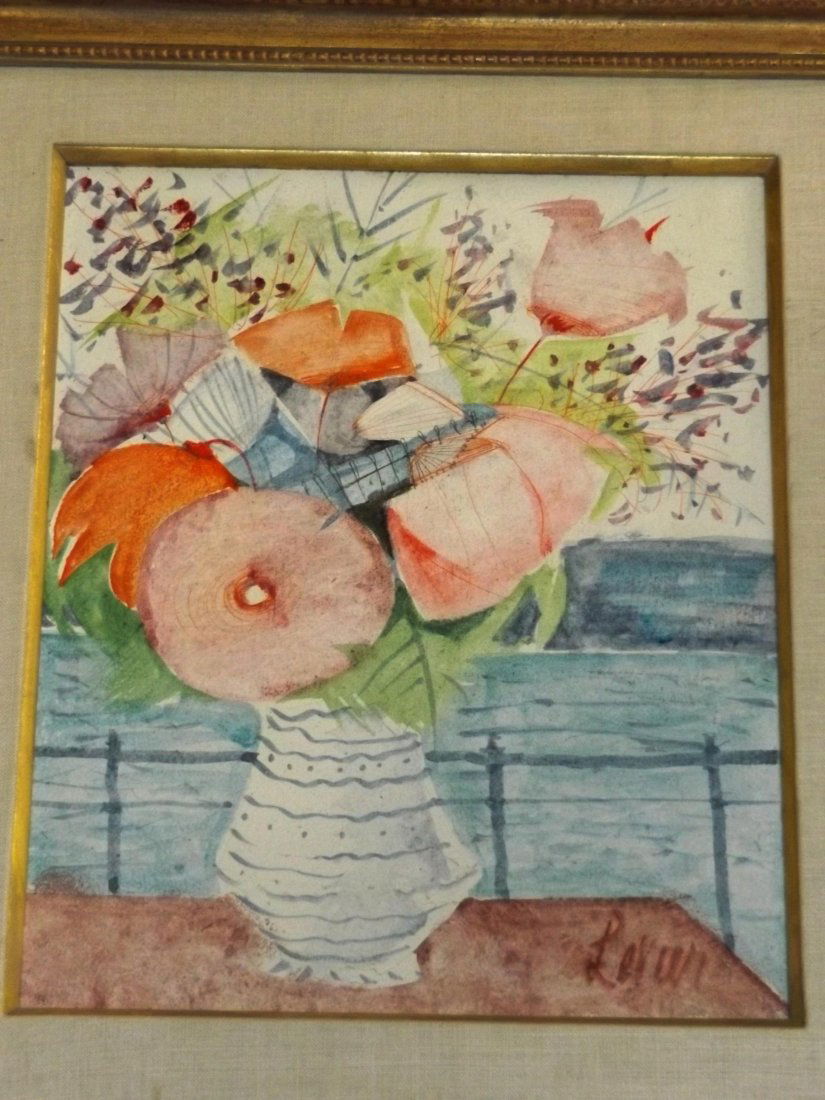 Charles Levier, Floral Watercolor on Board (1 of 3)