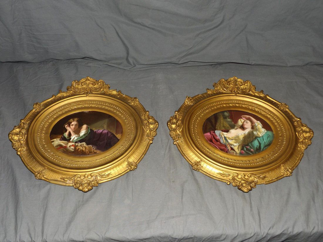 Pair of KPM Hand Painted Porcelain Plaques (1 of 7)