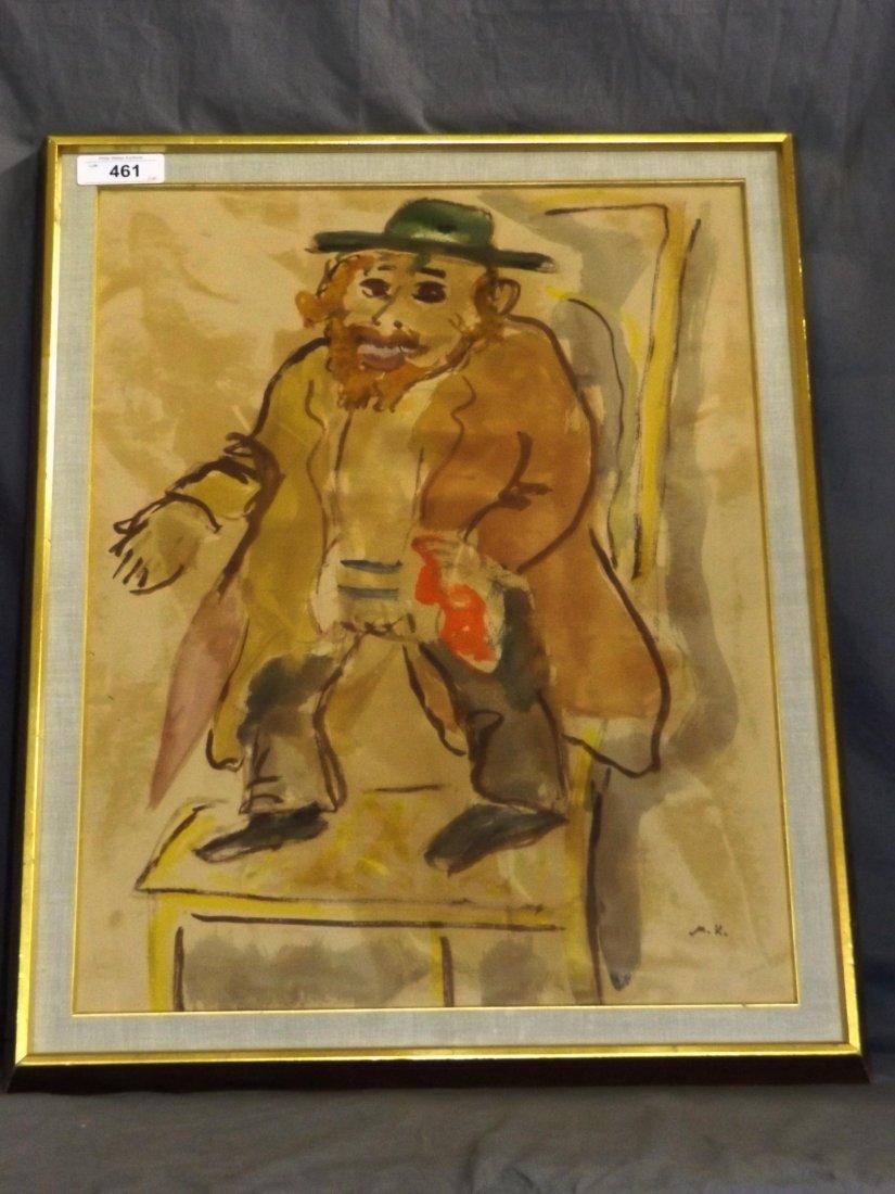 Mane Katz (1894-1962) Watercolor Signed. (1 of 3)