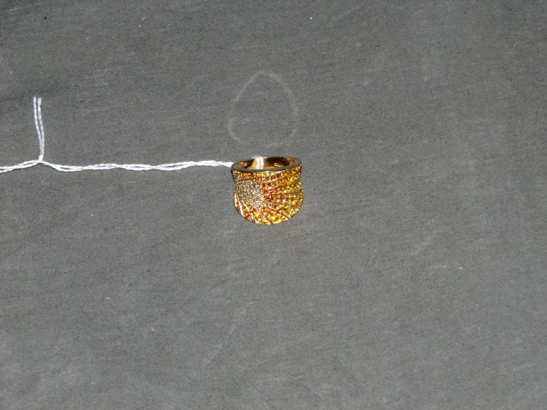 14K Y Gold Designer Gemstone and Diamond ring, (1 of 3)