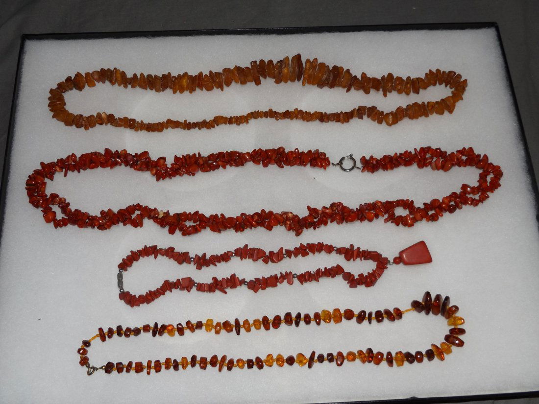 Four Coral & Amber necklaces (1 of 5)
