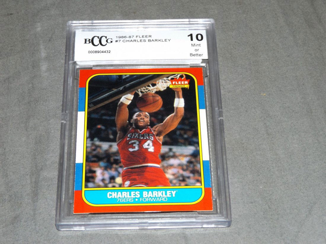 1986 Fleer Basketball Charles Barkley BCCG 10 Mint (1 of 2)