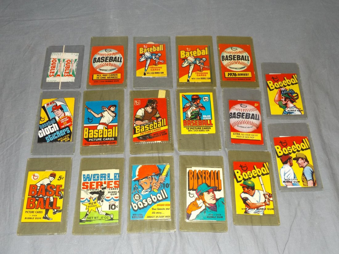 (17) 1950-70's Baseball Card Wrappers: Nice lot of (17) Baseball Card Wrappers 1950-70's