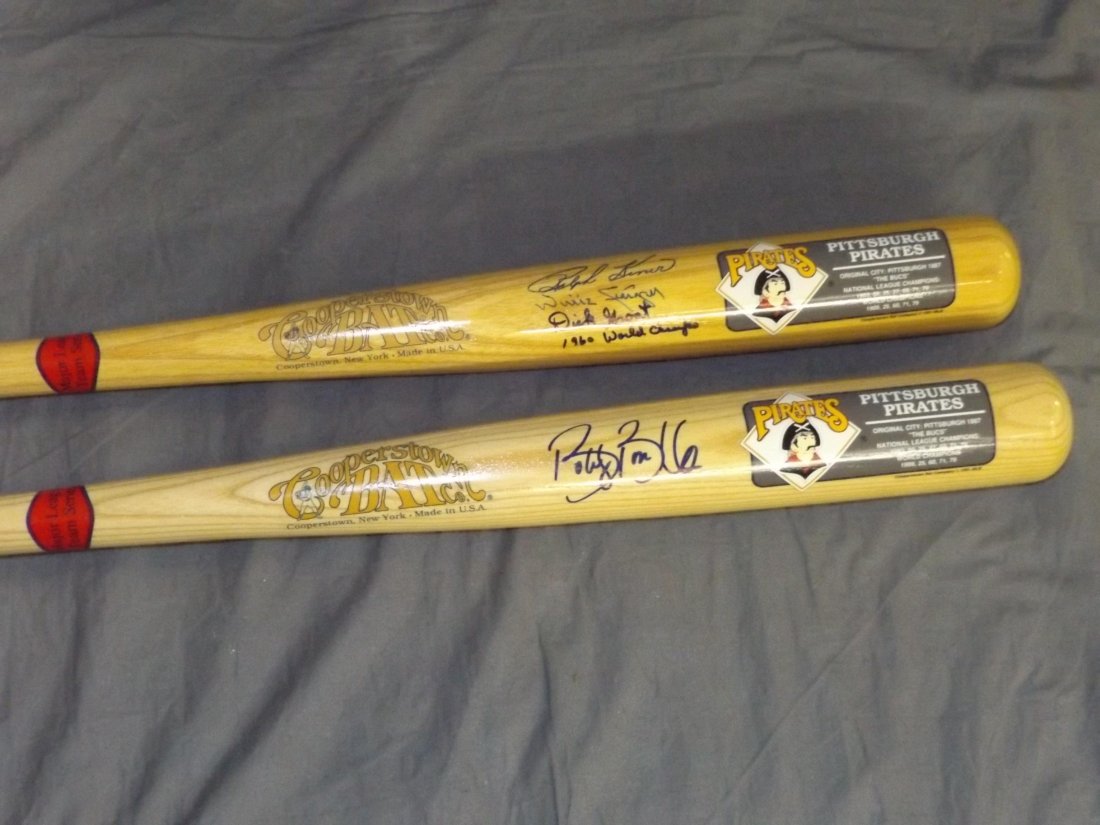 Pittsburgh Pirates Decal Bat Lot of Two Signed. (1 of 3)
