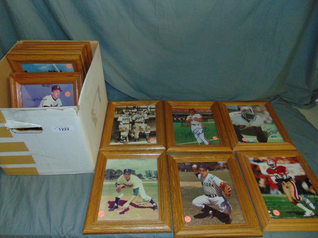 Lot of 15 Signed Baseball/Football 8x10 Photos: 8" x 10" signed photos. Includes Sandy Koufax, Yogi Berra, Mike Schmidt, Ted Williams, Reggie Jackson, Whitey Ford, and others. No COA's present. These are being sold as a group lot and are not subjec