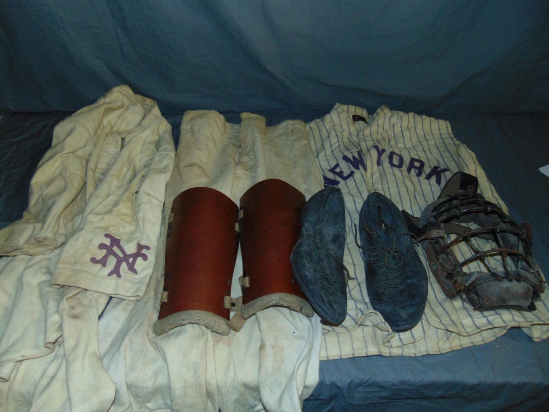Vintage Baseball Uniform & Catchers Mask (1 of 10)