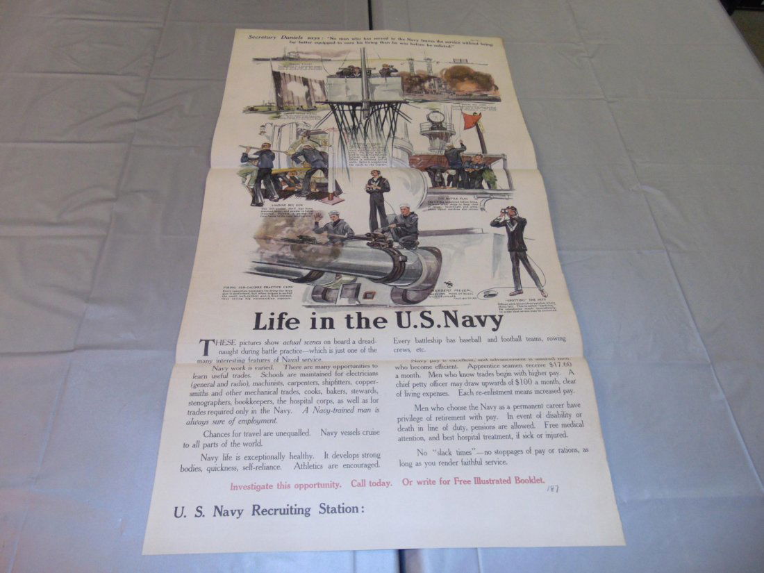 World War One Poster. Life in the Navy. (1 of 3)