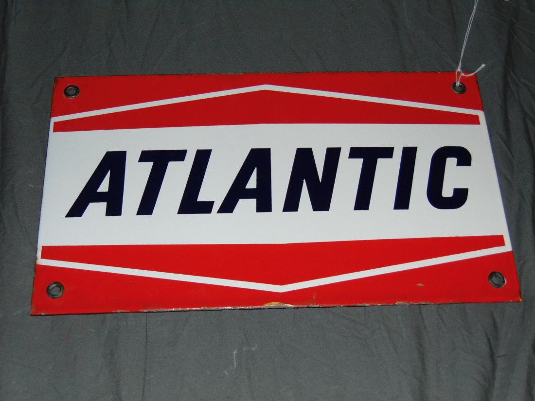 Atlantic Gas Pump Plate. (1 of 2)