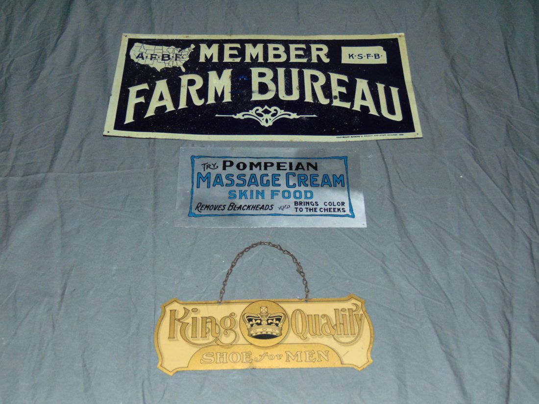 Lot of Three Tin Advertising Signs. (1 of 7)