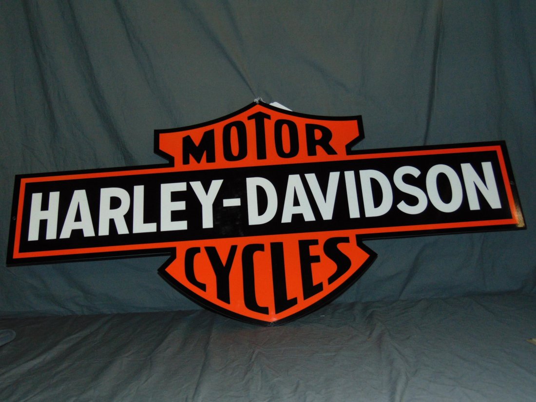 Harley Davidson Motor Cycles Porcelain Sign (1 of 4)