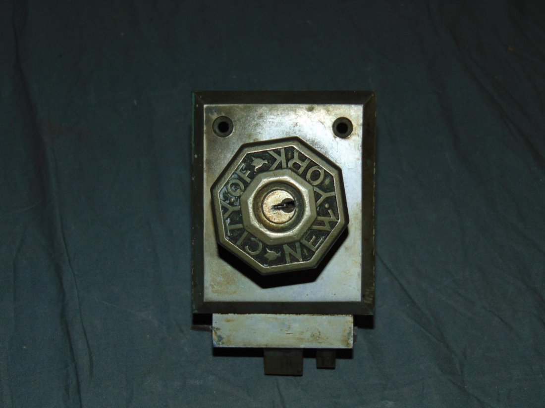 New York City Door Knob Set.: City of New York circa 1930's-40's deco style door knob set.