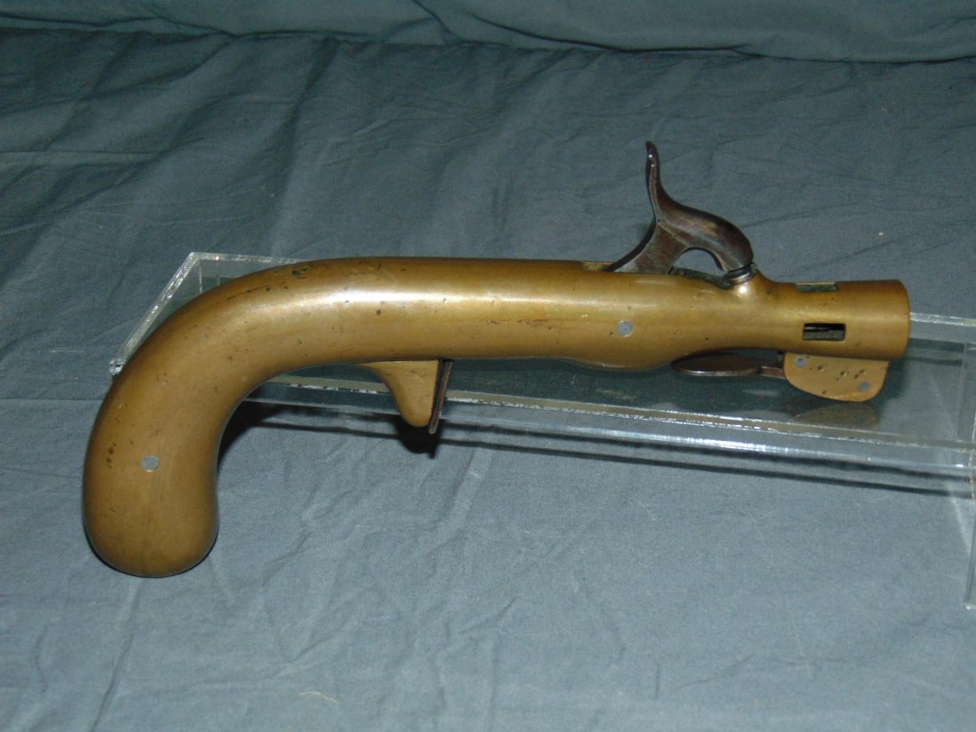 Percussion Flare Pistol: Circa 1864. 9 1/2" length. This Lot is Being offered on behalf on the Nassau County Public Administrators Office from the Estate Of Robert E. "Bob" Lee.
