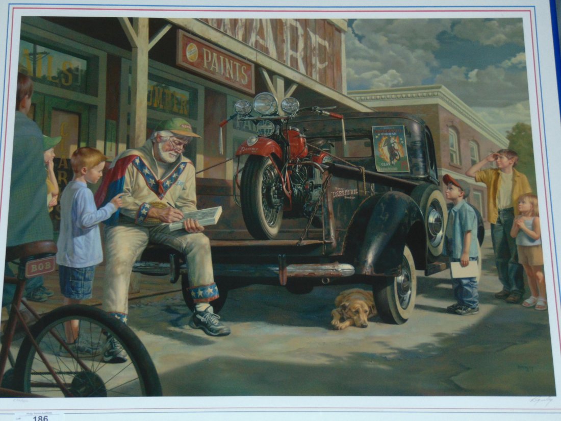 Daredevil Bob Byerley Ltd Ed Litho Motorcyle Art (1 of 6)