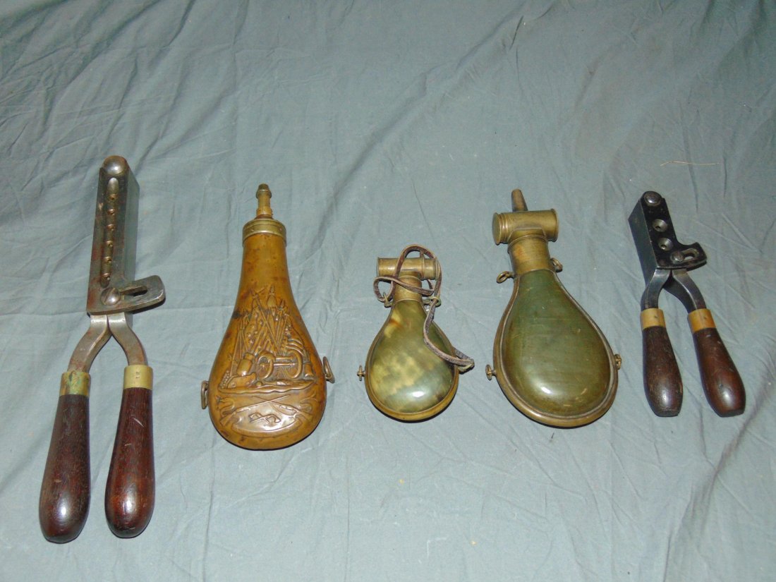 Bullet Molds and Powder Flasks (1 of 4)