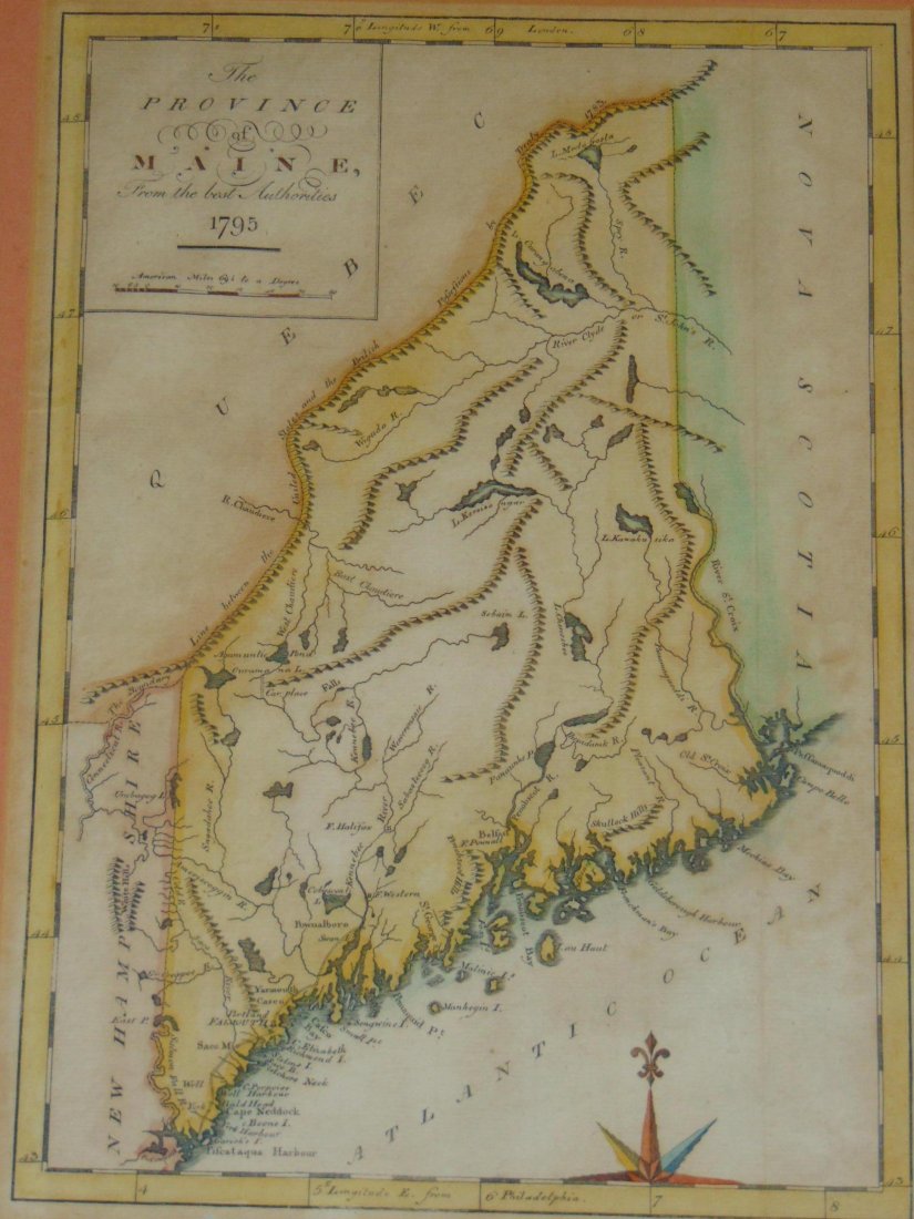 Map. Mathew Carey:  The Province of Maine. (1 of 3)