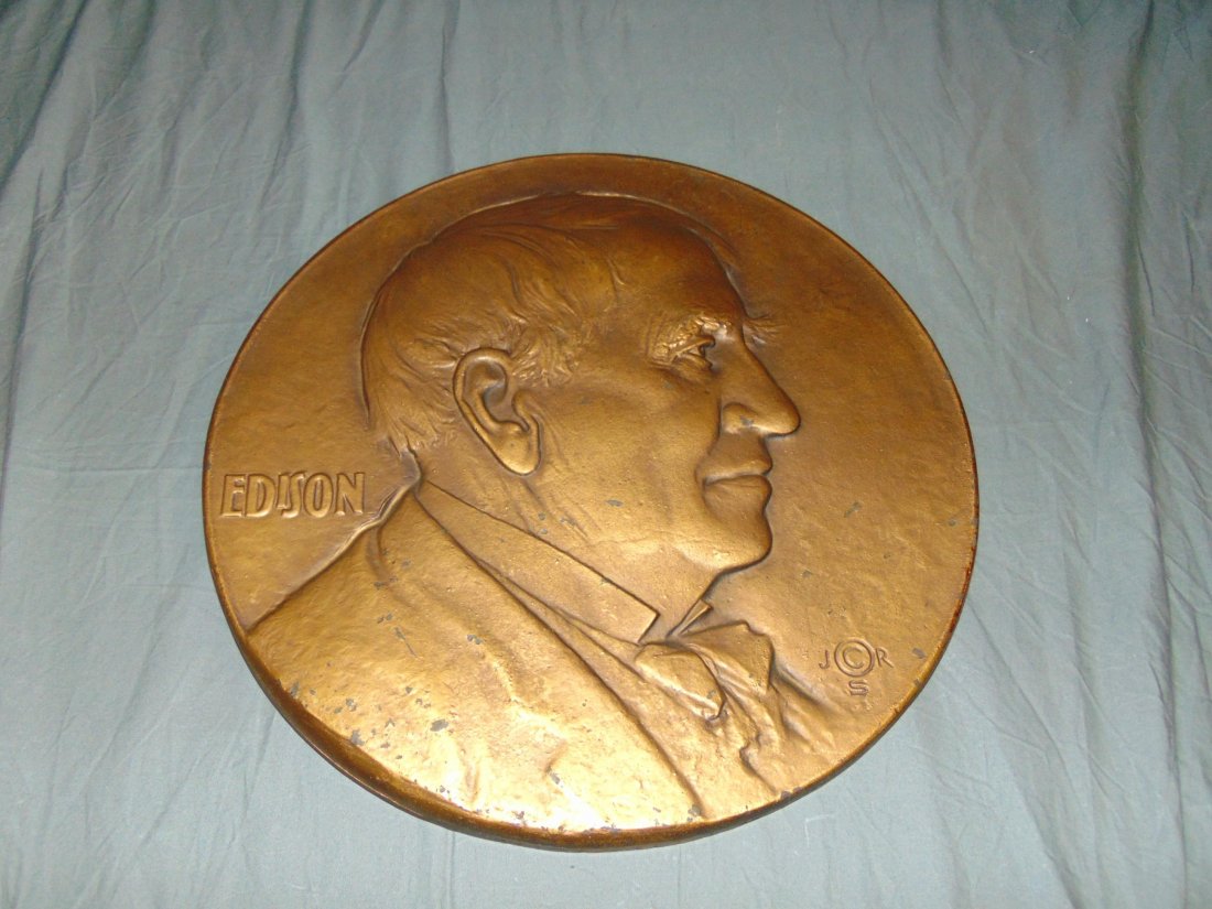 Thomas Edison Bronze Plaque. (1 of 3)