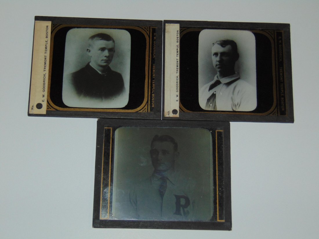 (3) 19th Century Baseball Glass Lantern Slides (1 of 4)