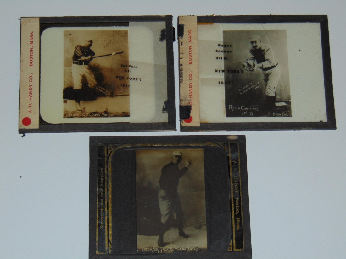(3) 19th Century Baseball Glass Lantern Slides (1 of 4)