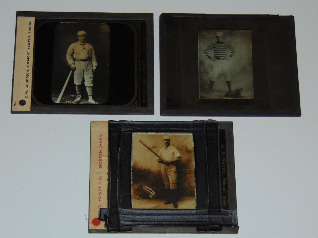 (3) 19th Century Baseball Glass Lantern Slides (1 of 4)