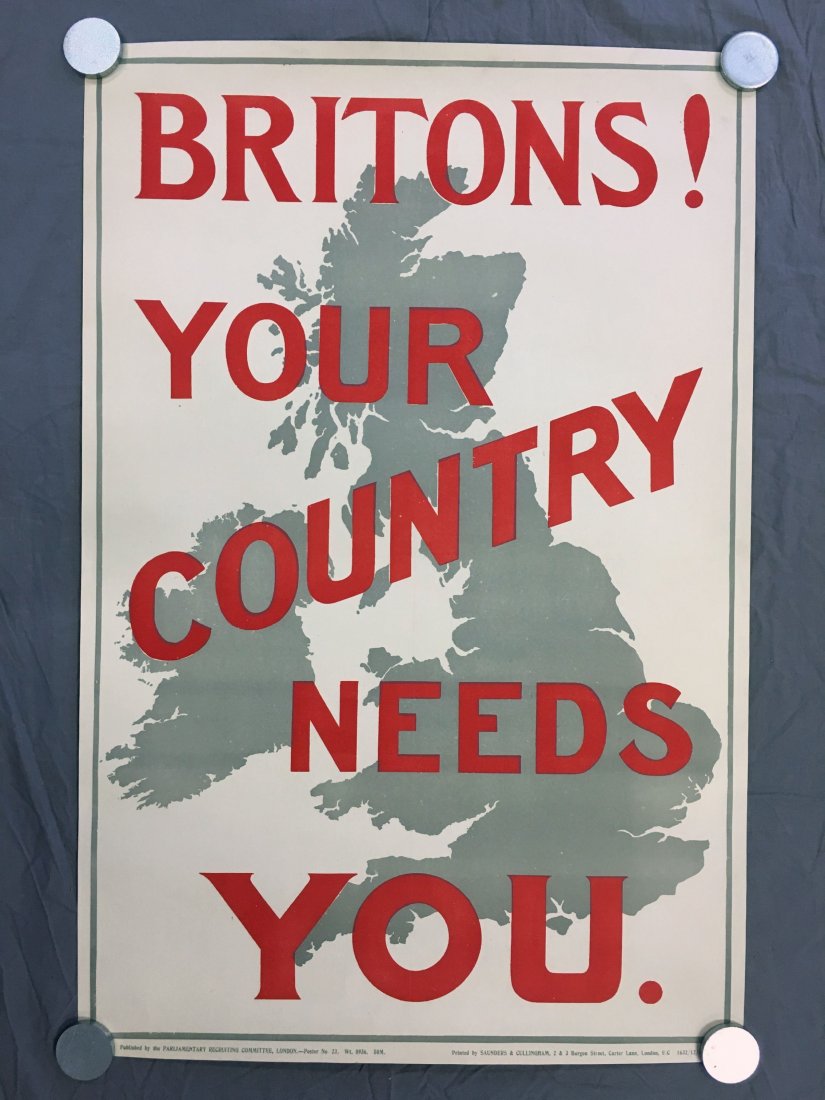 World War One Poster. Britons Your Country. (1 of 1)