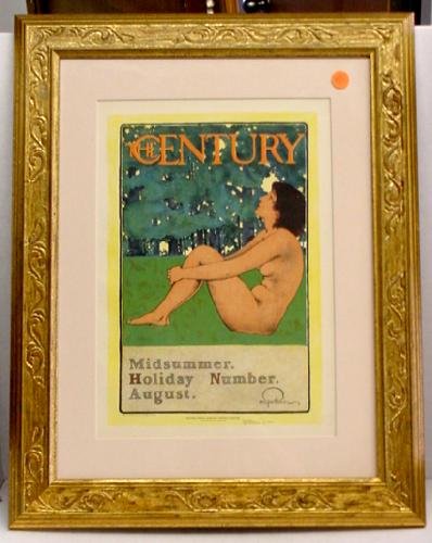 M.PARRISH SCARCE MAGAZINE POSTER: MAXFIELD PARRISH. SCARCE MAITRE DE L'AFFICHE CENTURY MAGAZINE POSTER. 10 X 14. FRAMED. VERY SCARCE. SEE IMAGES OR CALL FOR MORE DETAILS