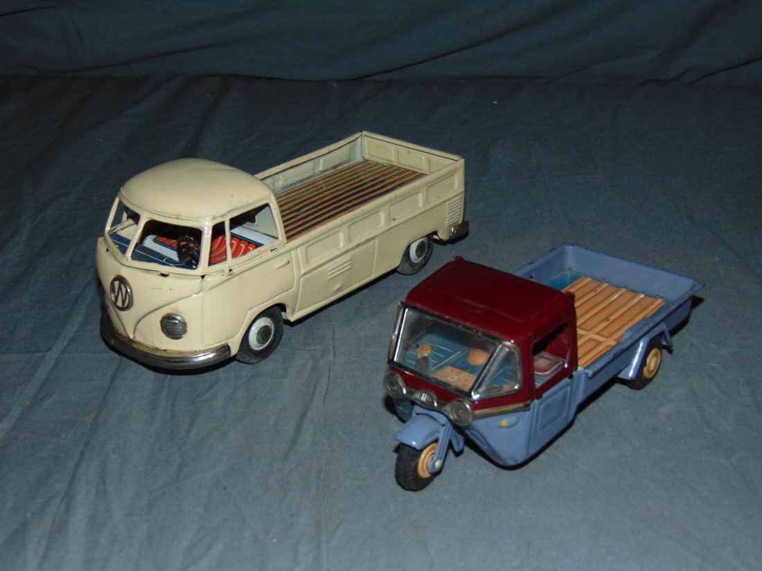 2 Tin Lithographed Friction Toy Vehicles (1 of 3)