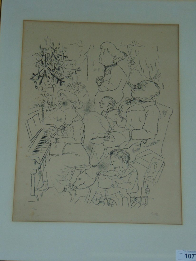 George Grosz. Gottes Sichtbarer Segen ist Bei Mi.: Lithograph #49 of 100 Pencil Signed lower right. 15 1/2" x 21".