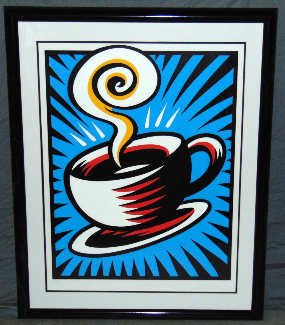 Burton Morris "Coffee Cup" Signed Serigraph (1 of 6)