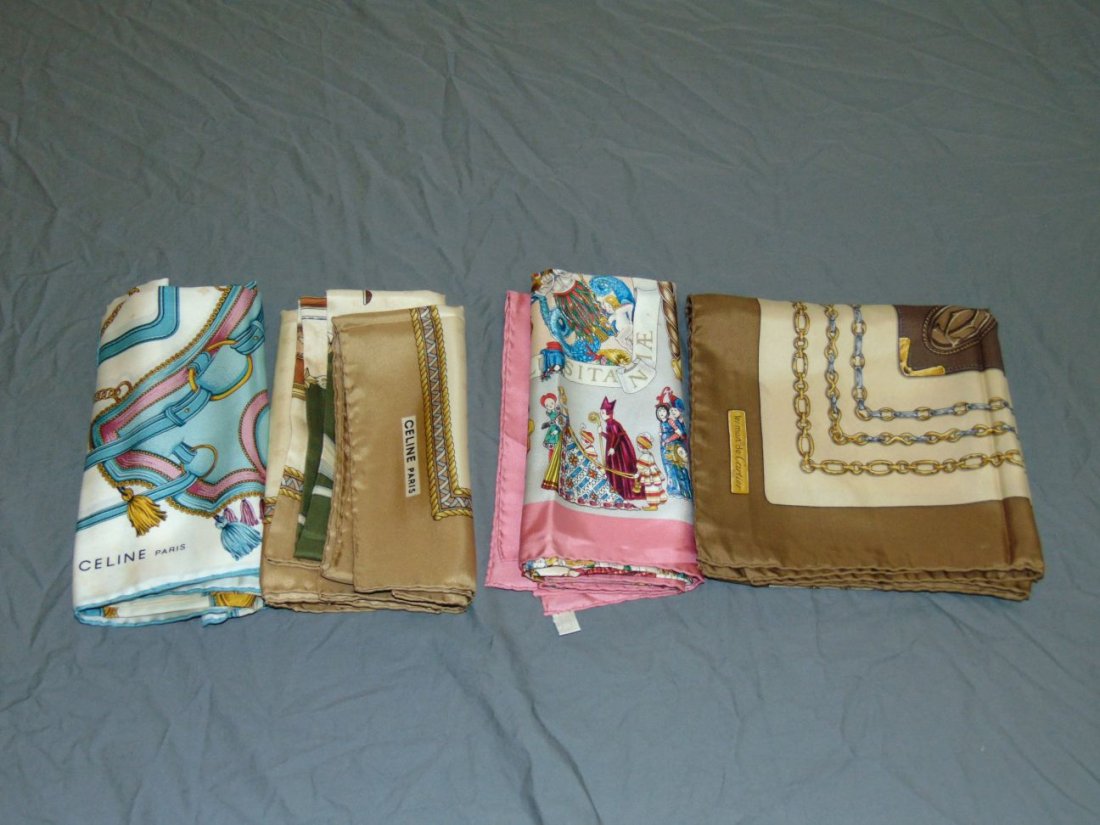 Designer Silk Scarves. Lot of 4. (1 of 5)