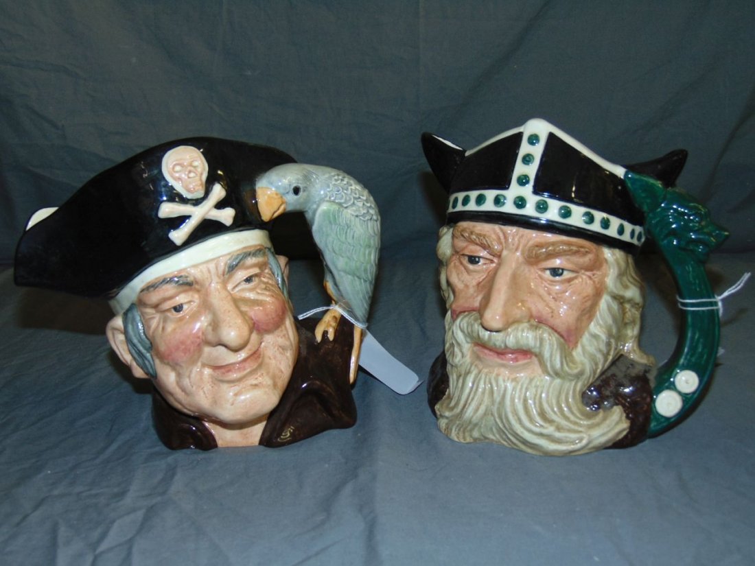 Royal Doulton Toby Mugs, Long John Silver & Viking (1 of 3)