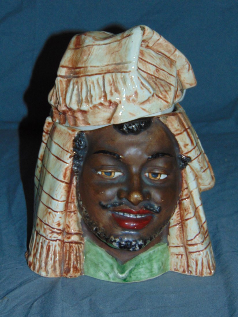 Black Americana Ceramic Tobacco Jar (1 of 3)