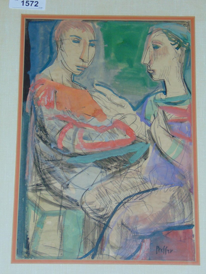 Josef Presser  (1907 - 1967). Watercolor. (1 of 3)